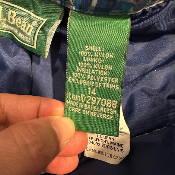 L.L. Bean Boy's Snow Pants Glacier Summit Ink Blue Geo Ski Pants Sz 14 - Picture 12 of 15